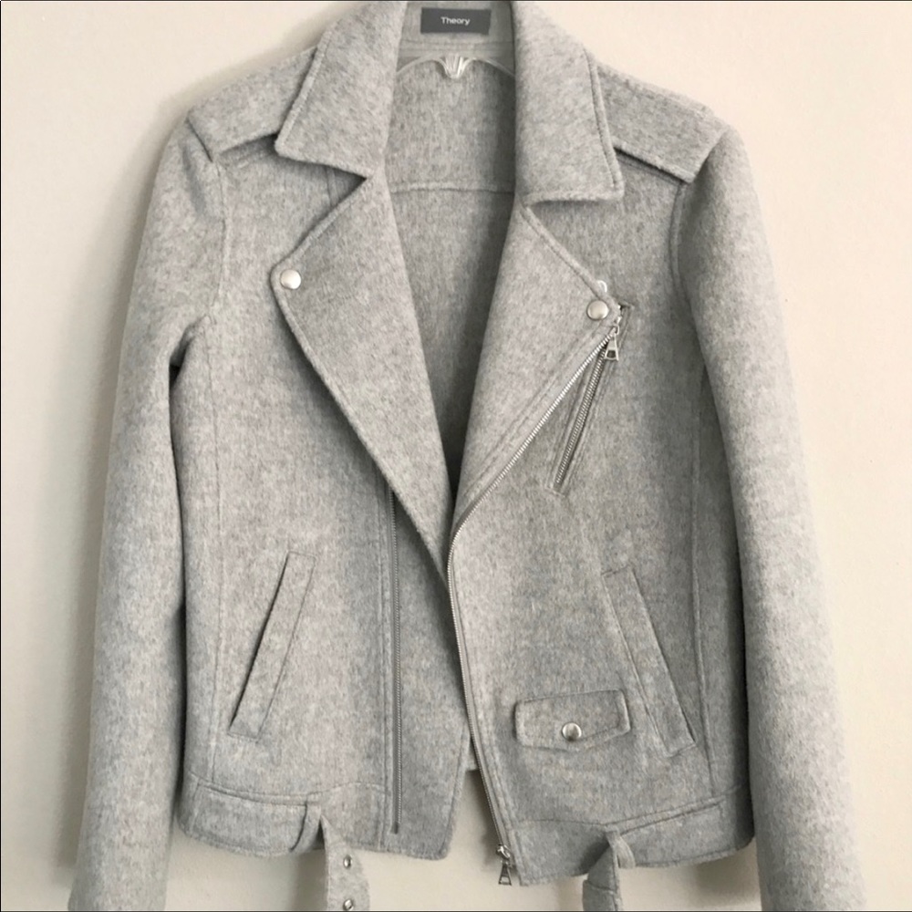 Theory Wool/Cashmere Biker Jacket-Size M